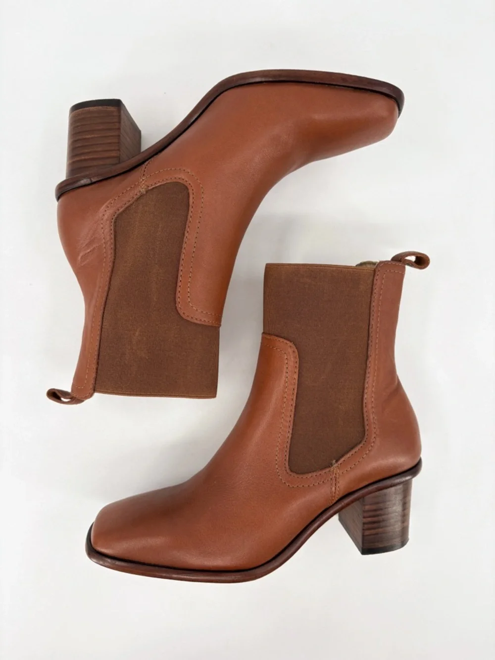 PATINA by Portland Leather Vero Chelsea Ankle Boots Brown Leather 6.5